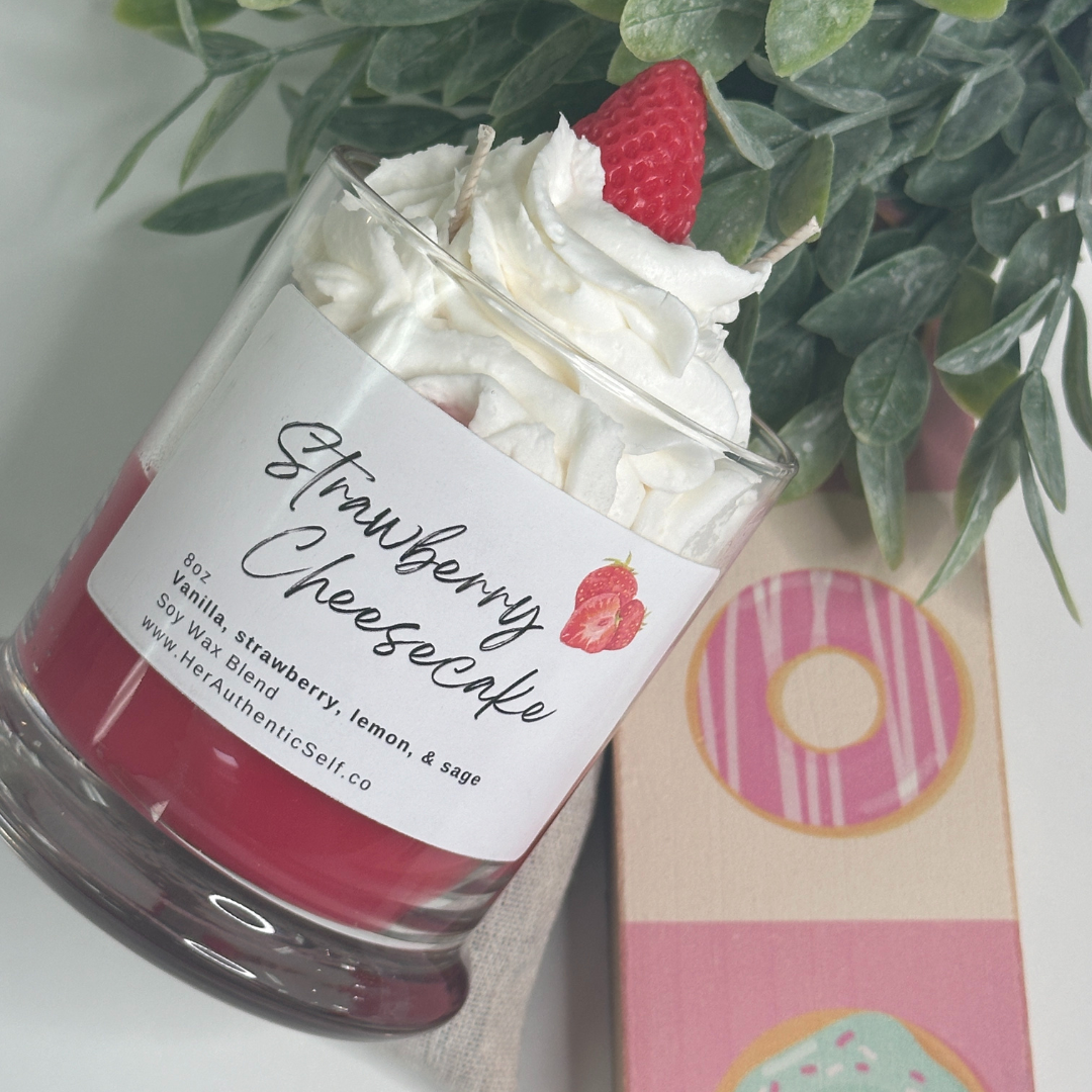 Strawberry Cheesecake Dessert Candle